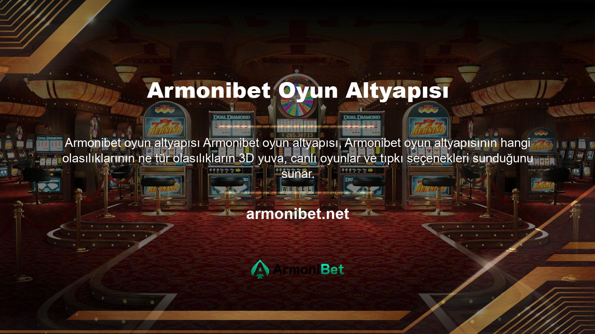 Sitede Rulet, Baccarat, Blackjack ve Poker gibi farklı oyunlar oynayabileceğiniz canlı bir casino var